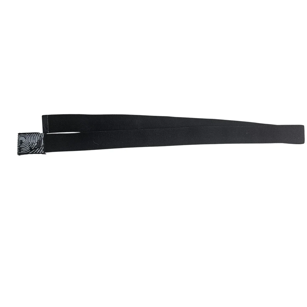 Nike Black Web Belt Plaque Buckle Bottle Opener Swoosh Logo Adjustable Canvas